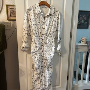 Antonio Melani Blue Floral Button-Up Dress NWT